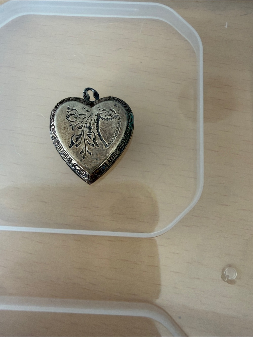 Heart Locket Pendant in Antique Silver - Women Jewelry